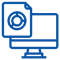 computer and graph icon